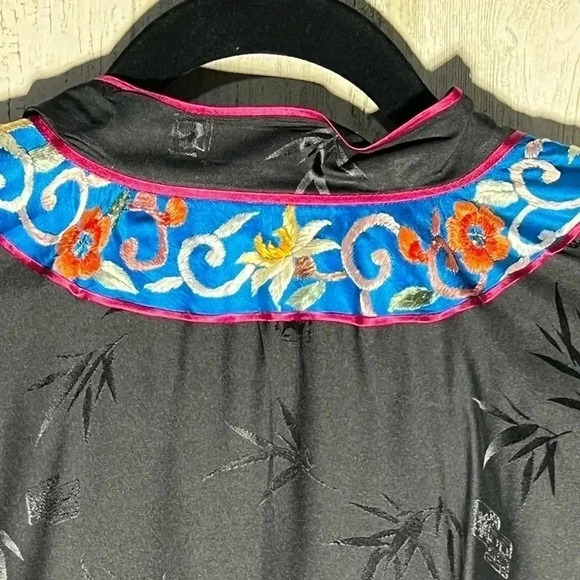 Jade Lantern‎ Vintage Jacket Floral Embroidery 100% Silk Size Small - Picture 6 of 6